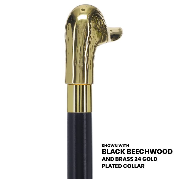 Scratch and Dent Brass Duck Handle Walking Cane w  Wenge Shaft and Brass Gold Collar V3163 Hot on Sale - Image 5
