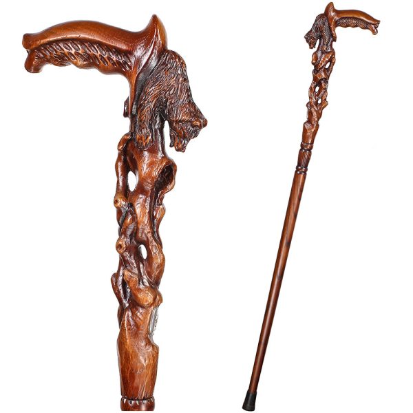 Awakening Bear (dark) Artisan Intricate Handcarved Cane Online