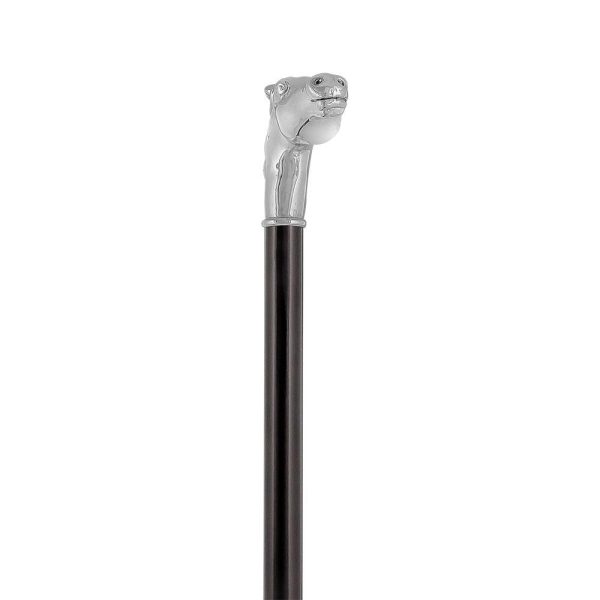 Scratch & Dent Silver 925r Horse Walking Cane with Black Beechwood Shaft and Collar V1837 Sale - Image 3