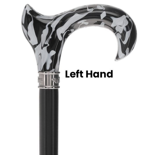 Black Onyx Swirl Cane: Pearlescent Handle, Embossed Collar Online - Image 3