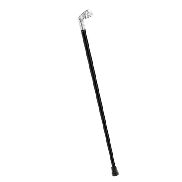 Scratch & Dent Chrome Plated Golf Club Walking Cane with Black Beechwood Shaft and Silver Collar V1307 Hot on Sale - Image 5