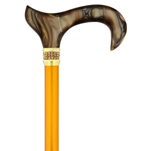 Scratch and Dent Golden Sienna Pearlz w  Rhinestone Collar Designer Adjustable Cane V1720 Cheap - Image 3