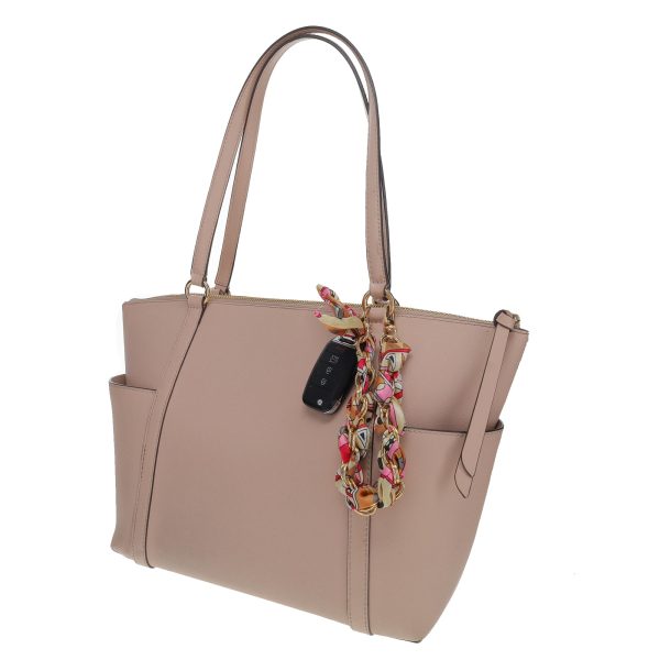 FashionStix Luxury Peach Silk Satin scarf with Chain Wrist Strap with Clip Holder Online now - Image 5