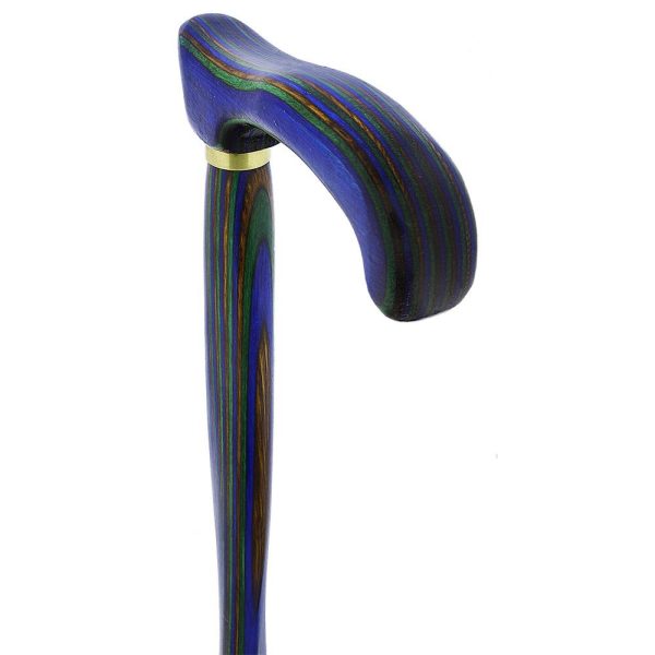 Scratch and Dent Green Blue and Brown Colortone Classic Derby Handle Walking Cane With laminate Birchwood Shaft V2207 Hot on Sale - Image 4