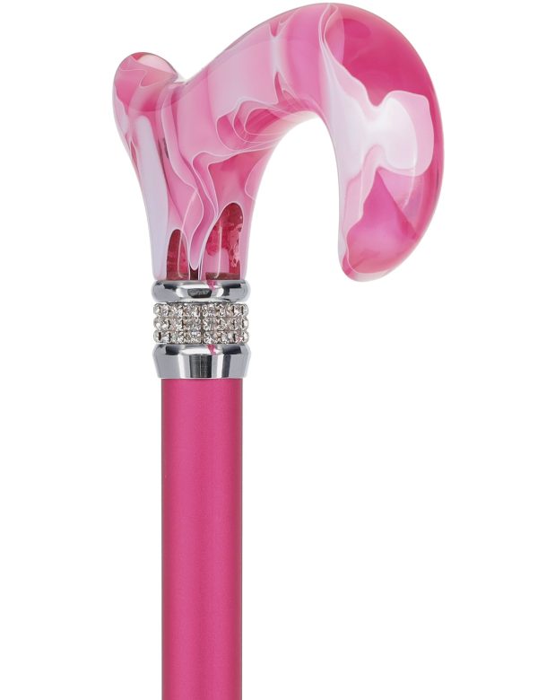 Rhinestone Designer Cane: Chic Pink Pearlz Splendor For Sale - Image 4
