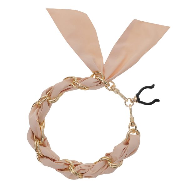 FashionStix Luxury Creme Silk Satin scarf with Chain Wrist Strap with Clip Holder Online