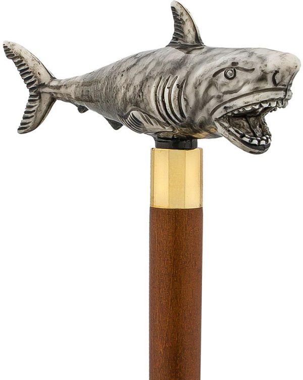 Tiger Shark Handle Cane w  Custom Shaft & Collar Discount