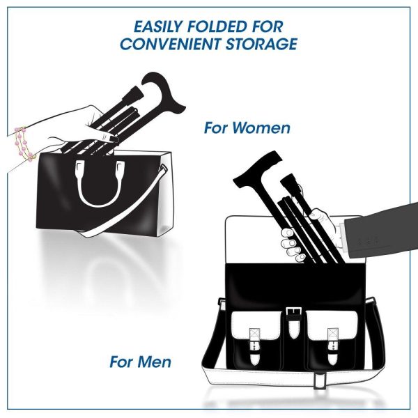 Scratch and Dent Chrome Plated Derby Walking Cane With Folding, Adjustable Black Aluminum Shaft V2249 For Sale - Image 5