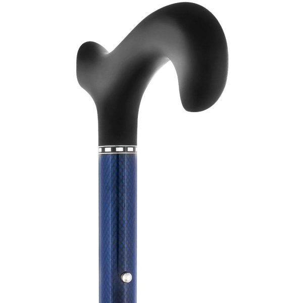 Blue Mesh Adjustable Folding Derby Carbon Fiber Walking Cane Hot on Sale - Image 4