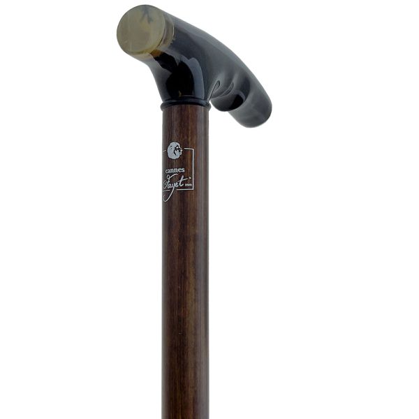 Copy of Black Horn Fritz Walking Cane With Maple Shaft and Brass Collar V2372 Hot on Sale - Image 3
