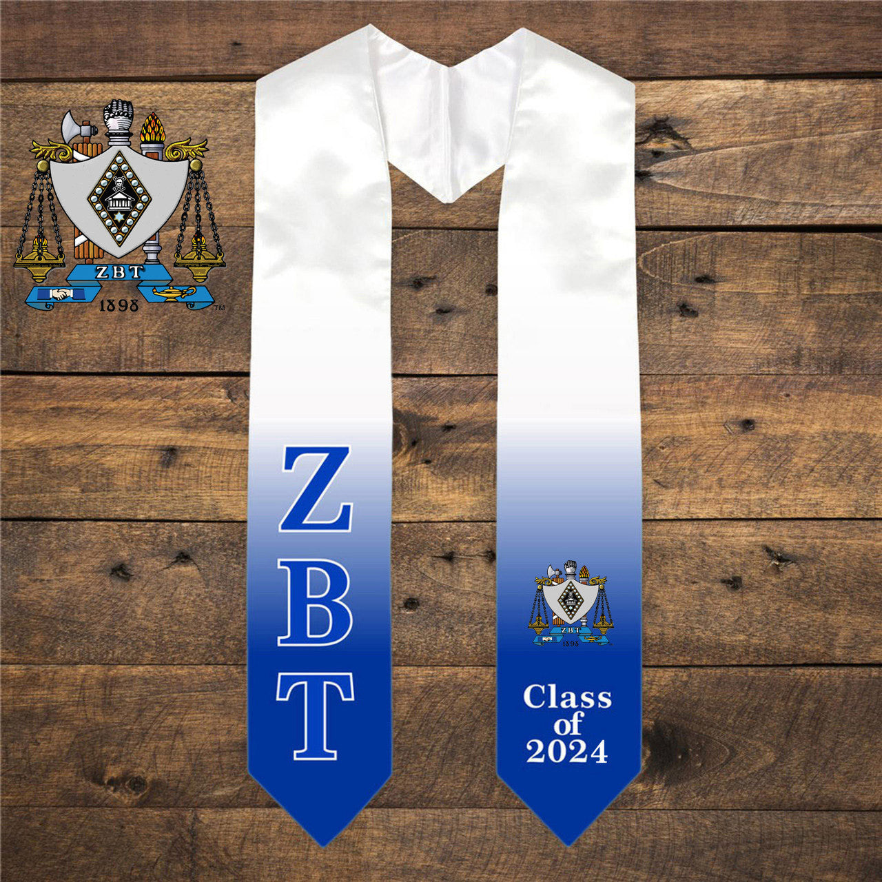 Zeta Beta Tau Extra Fancy Greek Class Of  Graduation Stole Cheap